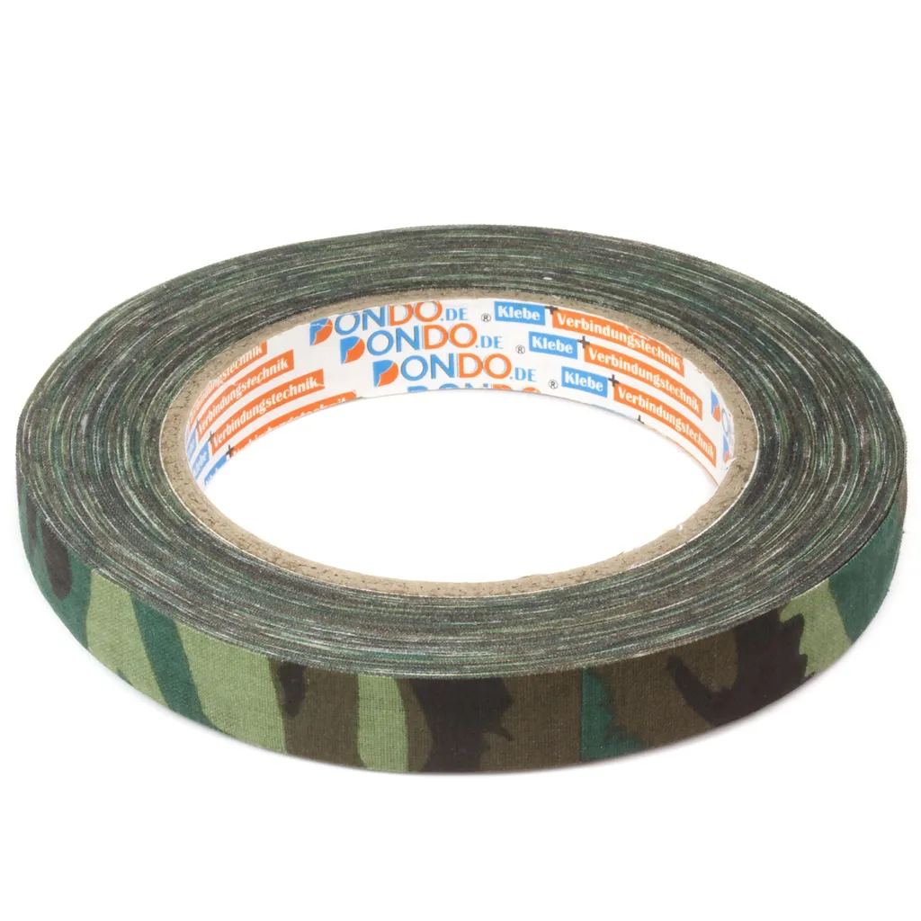 Camouflage flecktarn Klebeband Textil Stoff Tarnband 15mm